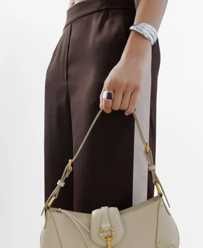 Mango Women's Contrast Stripe Straight Pants In Brown