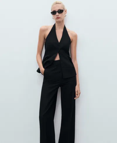 Mango Women's Straight Mid-rise Suit Pants In Black
