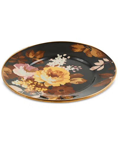 Mackenzie-childs Wild Rose Brown Salad Plate In Multi