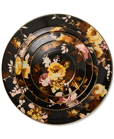 Mackenzie-childs Wild Rose Brown Salad Plate In Multi