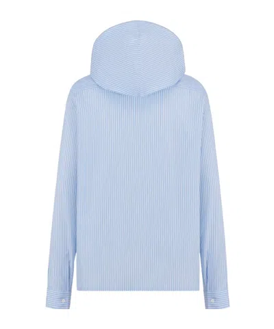 Dior Christian  Couture Hooded Shirt In Blue