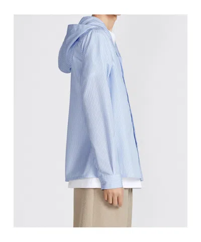 Dior Christian  Couture Hooded Shirt In Blue