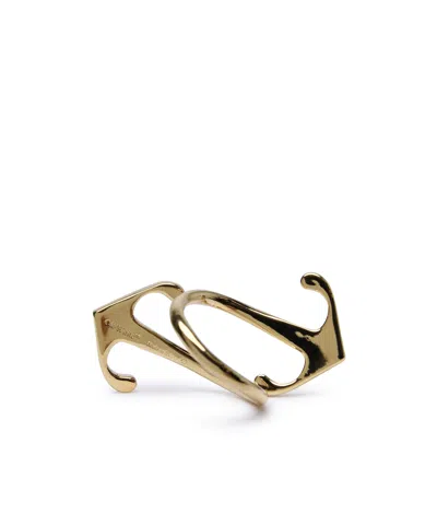Off-white Mono Arrow Logo Engraved Ring In Gold