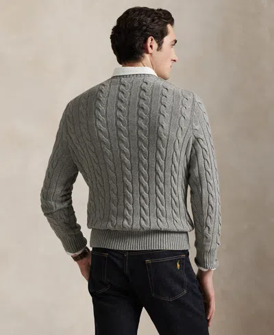 Polo Ralph Lauren Wool An Cashmere Cable Knit Sweater In Gray