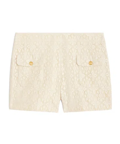 Celine Romy Mini Shorts In Lace Cotton In White | ModeSens