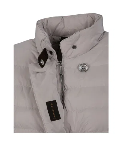Moorer Clement Double-breasted Short Down Jacket In Gray