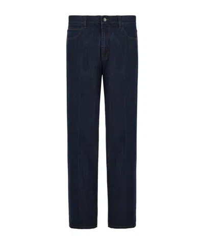 Canali Jean Bleu Stretch Soft Touch Cinq Poches In Blue