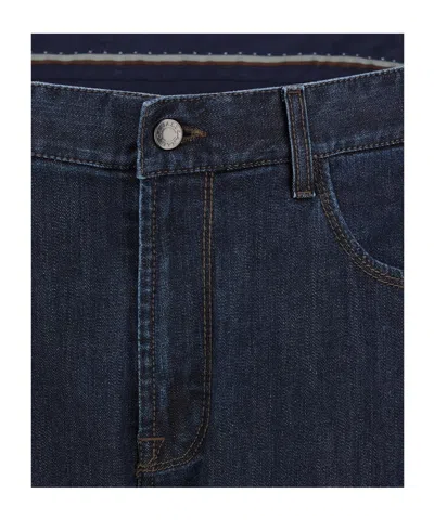 Canali Jean Bleu Stretch Soft Touch Cinq Poches In Blue