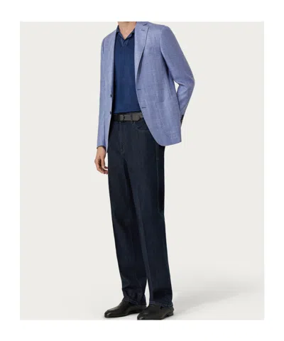 Canali Jean Bleu Stretch Soft Touch Cinq Poches In Blue