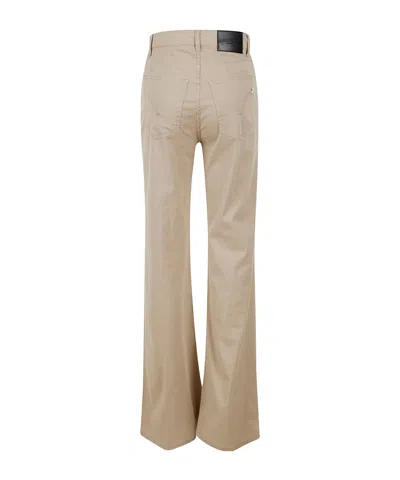 Dondup Logo Patch Trousers In Brown