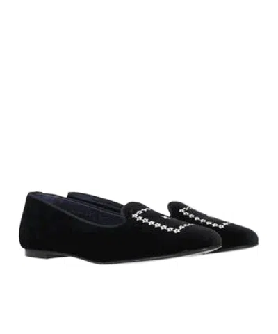 Castaã±er Cuadrado Velvet Slipper In Black