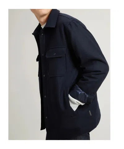 Woolrich Long Sleeve Button Down Jacket In Black