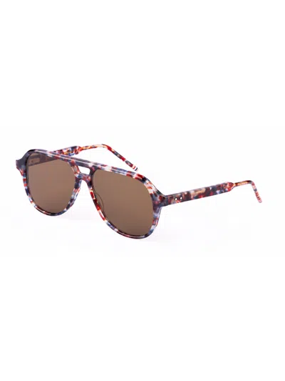 Thom Browne Abstract-pattern Sunglasses In Brown