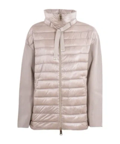 Herno Zippered Down Jacket In Pink