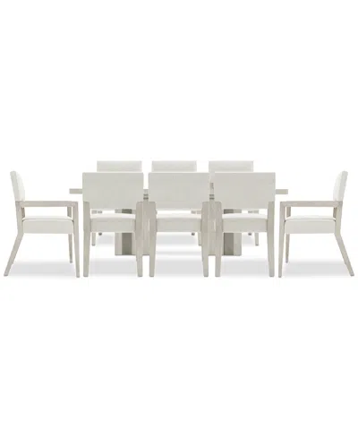 Bernhardt Tempo 9-pc. Set (rectangular Table, 6 Side Chairs & 2 Arm Chairs) In White