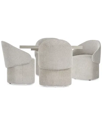 Bernhardt Tempo 5-pc. Set (round Table & 4 Caster Chairs) In Neutral