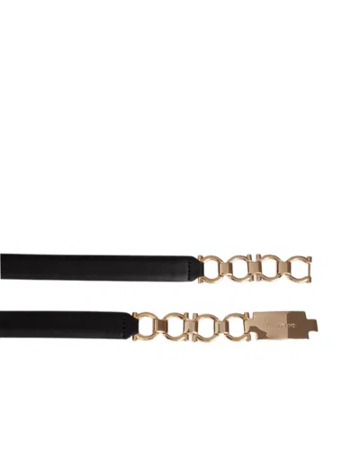 Ferragamo Bijoux Belt In Black Leather In Black