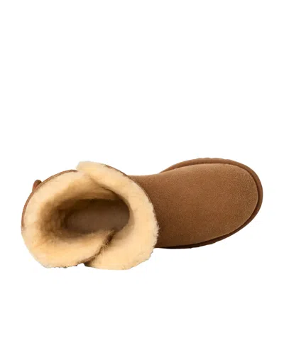 Ugg Ankle Boot With Lace Detail And Rubber Sole In Brown