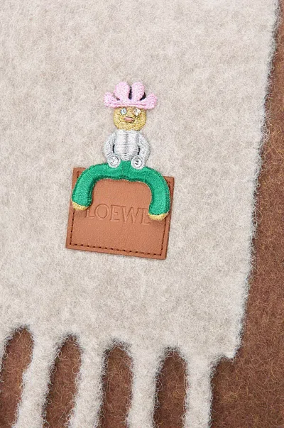 Loewe Scarf In Alpaca And Wool Blend In Brown