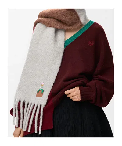 Loewe Scarf In Alpaca And Wool Blend In Brown
