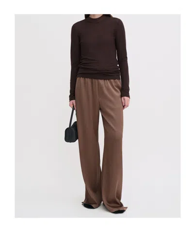 Filippa K Topp Lyocell Cashmere Mock Neck Brun In Black