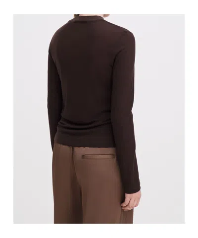 Filippa K Topp Lyocell Cashmere Mock Neck Brun In Black