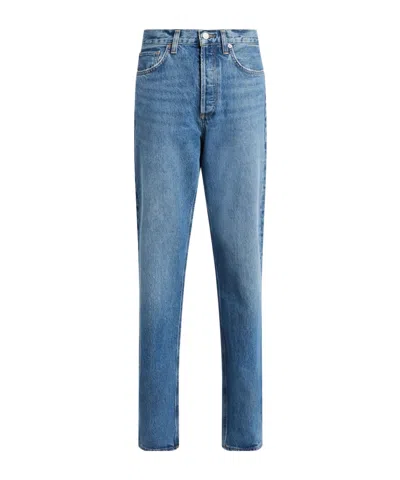 Agolde Kelly High-rise Wide-leg Denim Trousers In Blue