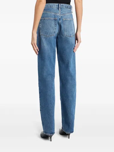Agolde Kelly High-rise Wide-leg Denim Trousers In Blue