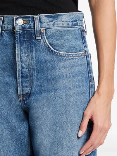 Agolde Kelly High-rise Wide-leg Denim Trousers In Blue