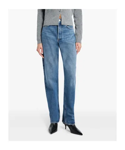 Agolde Kelly High-rise Wide-leg Denim Trousers In Blue