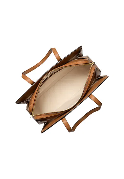 Michael Kors Laila Medium Signature Logo Tote Bag In Brown