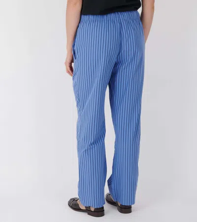 Tekla Striped Poplin Pajama Pants In Blue