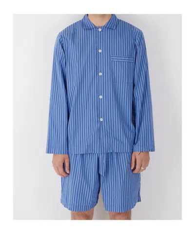 Tekla Pyjamas Shirt Boro Stripes In Blue