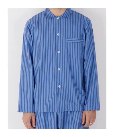 Tekla Pyjamas Shirt Boro Stripes In Blue