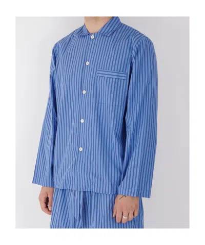 Tekla Pyjamas Shirt Boro Stripes In Blue