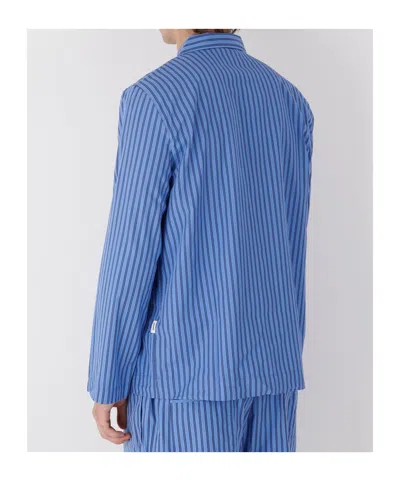 Tekla Pyjamas Shirt Boro Stripes In Blue