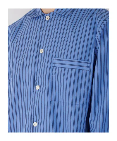 Tekla Pyjamas Shirt Boro Stripes In Blue