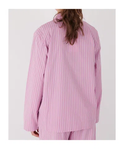 Tekla Striped Shirt Pajamas In Purple