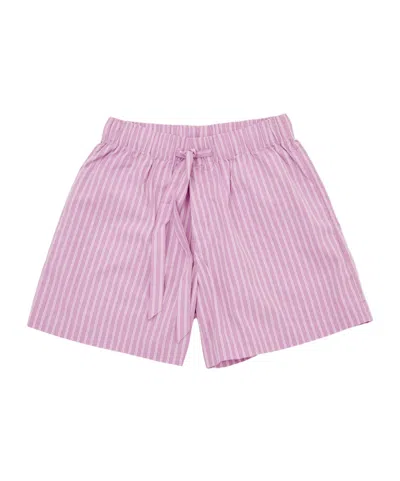 Tekla Striped Pajama Shorts In Purple