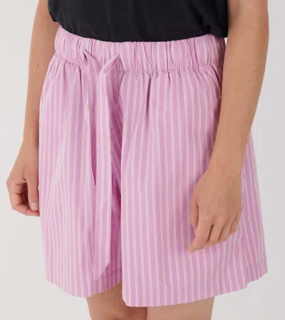Tekla Striped Pajama Shorts In Purple