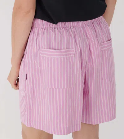 Tekla Striped Pajama Shorts In Purple