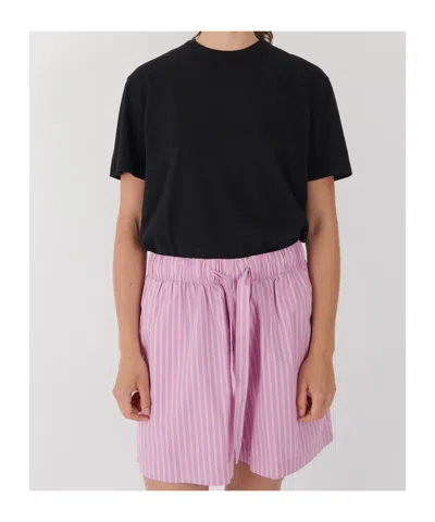 Tekla Striped Pajama Shorts In Purple