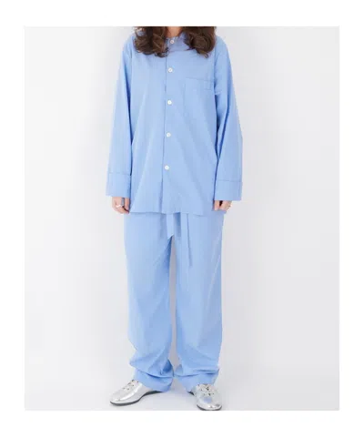 Tekla Drawstring Pajama Pants In Blue