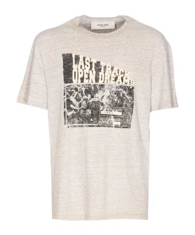 Golden Goose Regular Fit Vintage Treatment Slub Jersey T-shirt In Neutral