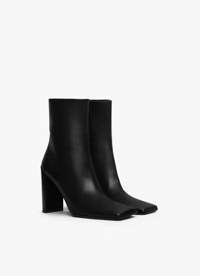 Alaïa Square Calfskin Leather Ankle Boots In Multi