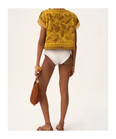 Chloé Embroidered Terry Fabric Top In Multi