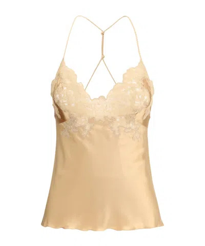 Ermanno Scervino Sleeved Top With Lace And Satin In Neutral