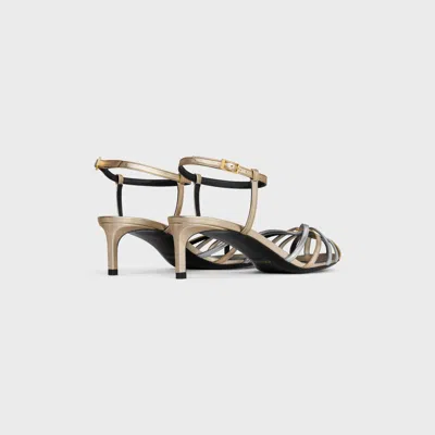 Celine Triomphe Sandal In Laminated Calfskin In Multi