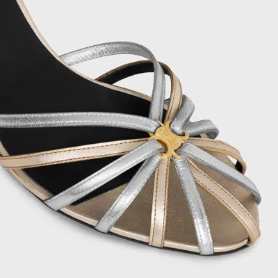 Celine Triomphe Sandal In Laminated Calfskin In Multi