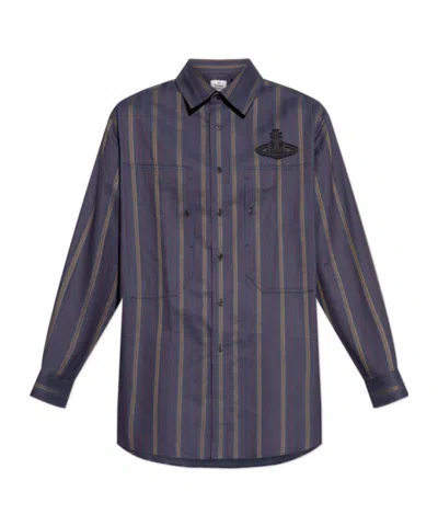 Vivienne Westwood Orb-embellishment Stripe-pattern Shirt In Multi